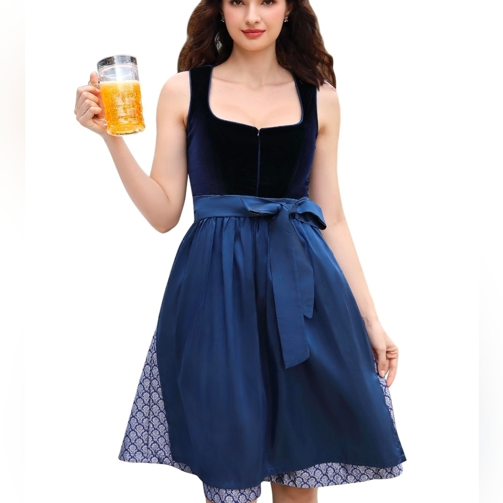 Oktoberfest German Dirndl Dresses 2 Pcs Bavarian Costume Beer Carnival Outfit